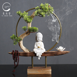 New phong cách Trung Quốc phòng khách Zen gốm tượng Phật trang trí nội thất hiện đại văn phòng tủ sách may mắn hiên bảng trang trí
