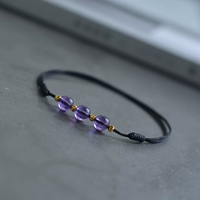 Браслет на ногу с аметистом