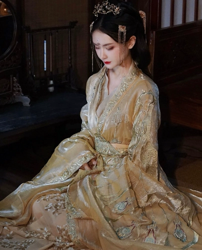 После продажи, Zongzong Estecetic Aesthetic Garden Dream Dream о китайском великолепном породе тяжелой промышленности, вышитая ханфу, ханфу