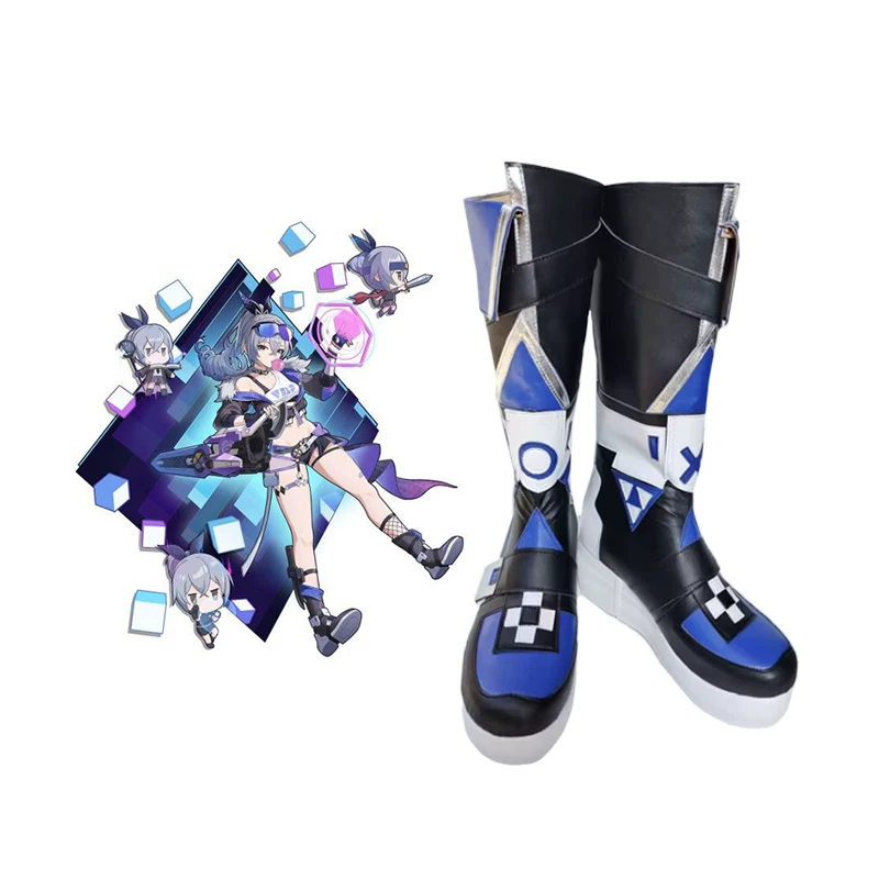 Косплей-сапоги по мотивам Honkai Impact Star Dome Railway Silver Wolf, косплей-обувь, анимационные сапоги, индивидуальные по рисункам