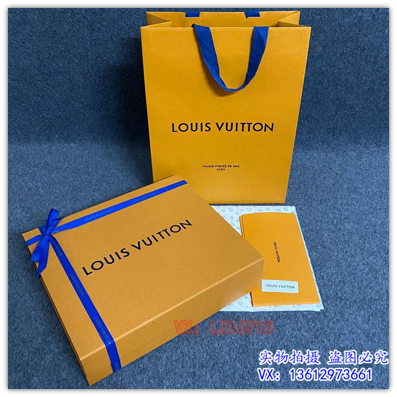 Original Small Square Flat Box Set (Can Hold 26 Pieces)special counter original edition LV high-grade paper bag packing Bag belt clothes scarf wallet Dustproof bag Gift bag Gift box