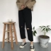 Mùa xuân năm 2018 mới của Hàn Quốc bf gió lỗ cao eo jeans nữ lỏng mỏng quần chân rộng sinh viên chín quần quần jean rách gối nữ Quần jean