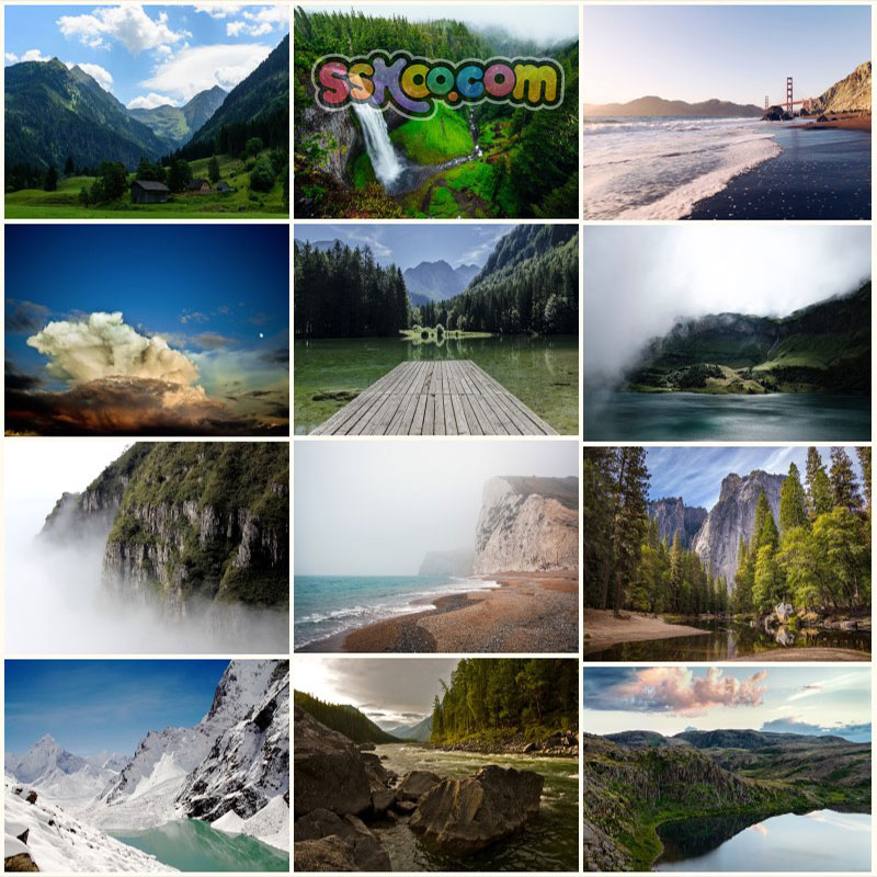 唯美山水树林风景高清JPG摄影照片4K壁纸背景图片插图设计素材