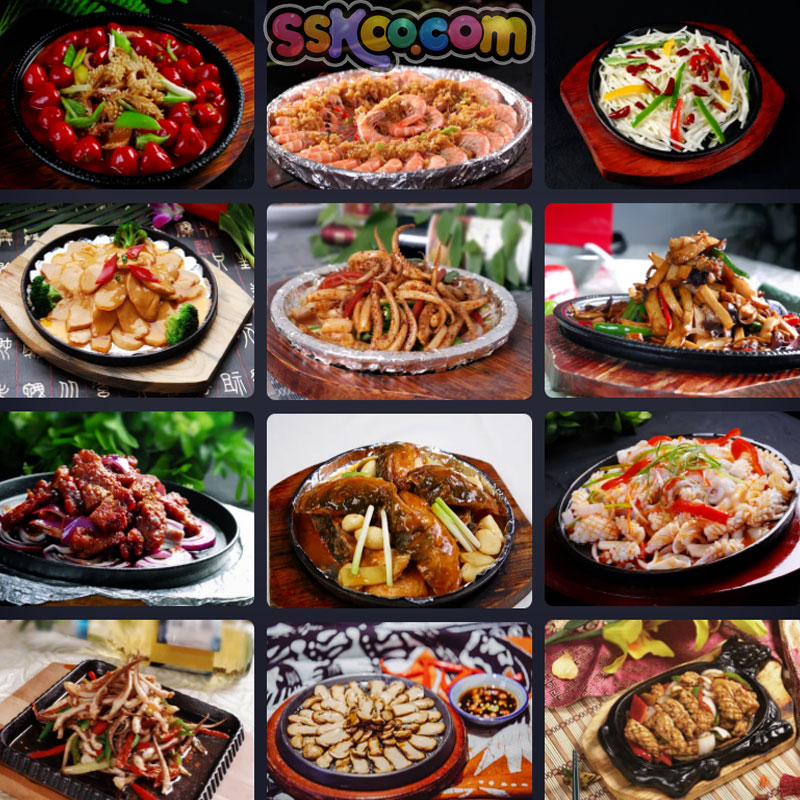 家常菜中国传统美食下酒菜煎炸炒铁板烹饪餐厅单高清JPG图片素材