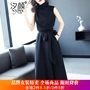 Li Xin Yun Cô diện quần áo Shang Mi Man Yan Yan 2019 hè mới dành cho nữ Hepburn diện váy đen nhỏ trong phần sửa chữa dài - Quần áo ngoài trời áo phông nam anta chính hãng