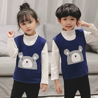 Mùa thu đông em bé dày 1 cộng với áo vest nhung cho bé 3 ấm không mặc áo nhung bé trai 5 bé gái 4 áo lót shop quần áo trẻ em