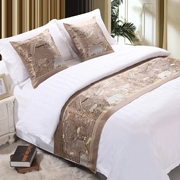 Khách sạn giường ngủ khách sạn sang trọng theo phong cách châu Âu Khách sạn sang trọng khăn giường cờ giường đuôi pad giường bàn cờ