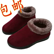 Giày dép nam mùa đông Bắc Kinh cổ mềm và giày đế mềm cho nữ trung niên ấm áp