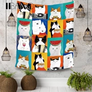 Cartoon mèo vải tấm thảm treo nền vải bông ins giường sofa nhà treo trang trí vải nền vải - Tapestry