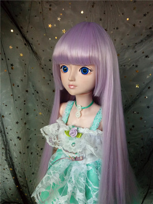 taobao agent Ye Luoli doll BJD SD doll wigs, long hair, bangs ash purple three four eight -eight doll wigs