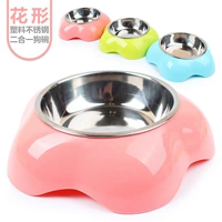 Pet Hàng Hóa Phim Hoạt Hình Thực Phẩm Bát Bát Nước Bát Duy Nhất Dual-sử dụng Thép Không Gỉ Dog Rice Bát Mèo Thực Phẩm Bát Chống trượt Cát ... bình nước treo chuồng