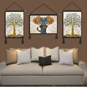 Ấn Độ phòng khách trang trí tranh ba bức tranh tường tấm thảm hiên sofa nền tường bức tranh bầu không khí tài sản cây voi bức tranh - Tapestry