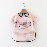 Детский водонепроницаемый летний слюнявчик, тонкий хлопковый фартук без рукавов, нагрудник, с карманом