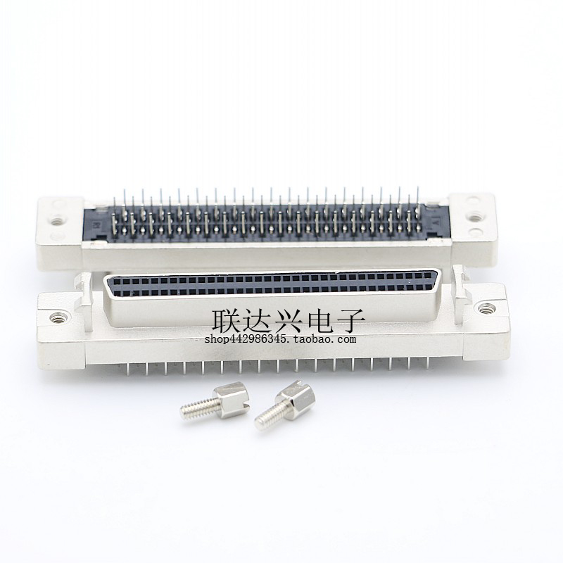 Đầu nối SCSI-68Pin Đầu nữ 68P Cắm trực tiếp 180 độ Đầu nối loại DB có lỗ AMP tai
