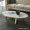 Bàn cà phê đá cẩm thạch Bắc Âu hiện đại tối giản thép không gỉ tròn bên thiết kế nội thất phòng khách đồ nội thất - Bàn trà
