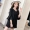 2018 Hàn Quốc phiên bản mới của thời trang kích thước lớn phụ nữ tuổi- giảm chất béo mm sen tay áo ins gió v- cổ áo sơ mi + quần short phù hợp với