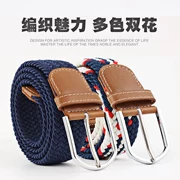 Mạng nổ tung Nữ Canvas Belt Đàn ông Thắt lưng Đàn hồi Thắt lưng Đàn hồi Thường xuyên Đan Pin Khóa Thắt lưng - Thắt lưng