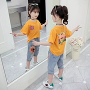 Bộ đồ bé gái mùa hè 2019 mới dành cho trẻ em thời trang nước ngoài gas hai mảnh phiên bản Hàn Quốc của quần áo bé trai thời trang tay ngắn - Phù hợp với trẻ em