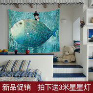 Ins Bắc Âu tấm thảm tường phòng ngủ của trẻ em vải trang trí nền vải ký túc xá tường vải bãi biển khăn giường treo vải