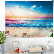 Bên bờ biển phong cảnh bạt bãi biển khăn nhà vải trang trí bức màn tấm thảm nền vải khăn trải bàn tường chăn có thể được tùy chỉnh