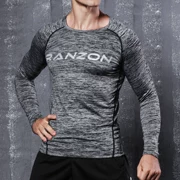 Maxike Sports Áo dài tay Bóng rổ Đàn hồi Cơ bắp Đàn hồi Skinny Quần áo nhanh khô Quần thể dục Chạy T