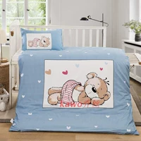 Mẫu giáo chăn ba mảnh bé lõi giường cũi em bé sáu bộ cotton quilt cover trẻ em mùa đông quilt 	bộ chăn ga gối cho bé đi học	