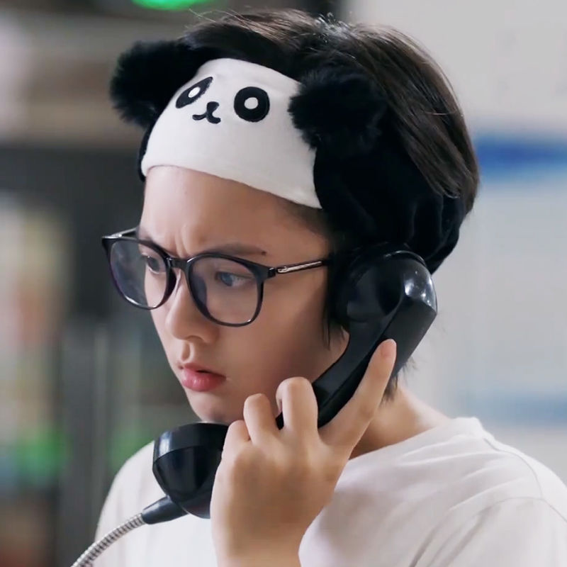 [Lin Miaomiao Panda Hair Band]the republic of korea wash one 's face Hair band lovely Simplicity Internet celebrity Place a mask on the face Headband hair hoop female Hair bundle Headwear Headband Gargle Make up