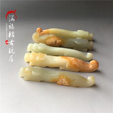 Подставка для пера 古玩老货玉器收藏老岫玉雕刻貔貅笔架玉石小摆件文房四宝老虎笔搁