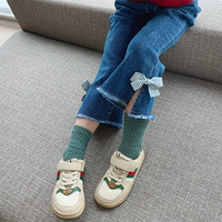 Осенние джинсы, детский мегафон с бантиком для отдыха, коллекция 2021, в корейском стиле