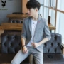 Playboy phù hợp với phù hợp với nam mùa hè bảy điểm tay áo nhỏ phù hợp với mỏng hai mảnh thanh niên Hàn Quốc phiên bản của chiếc áo khoác mỏng áo nam