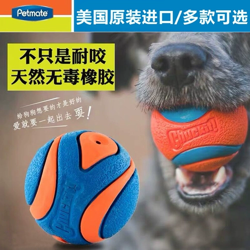 Petmate Elastic Rubber Ball Ball Ball Ball Golden Mao Bian Trabiling Touring Bite Toy Dog Toy