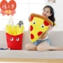 Tại chỗ dễ thương phim hoạt hình đồ chơi sang trọng vải sang trọng đồ chơi bánh pizza gối khoai tây chiên cá nhân gối món quà cá nhân gấu bông hello kitty