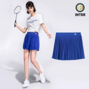 Inter Milan mùa hè cầu lông mặc quần của phụ nữ váy quần áo tennis của phụ nữ ngắn tay váy thể thao váy giản dị xếp li váy