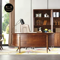 Phong cách mới Trung Quốc sang trọng bàn làm việc bằng gỗ rắn văn phòng hoàn chỉnh đặt sếp lãnh đạo bàn giao đồ đạc - Bộ đồ nội thất kệ để tivi