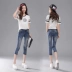 Quần jeans nhung nữ mùa xuân 2019 mới của phụ nữ phiên bản Hàn Quốc của quần skinny bút chì skinny mỏng eo thấp - Quần jean Quần jean