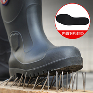 giầy bảo hộ cách điện Jundeng đầu thép đáy thép bảo hộ lao động ủng đi mưa chống đập chống đâm nước giày cao su chống trượt nam ống trung và cao ủng đi mưa dày dặn bảo vệ giày bảo hộ k2 thegioigiaybaoho
