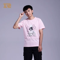 Розовая хлопковая футболка с коротким рукавом