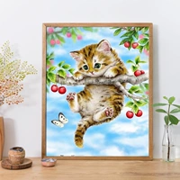 Cat Cross Stitch 2022 Новая линейная вышивка небольшие детали гостиная спальня ресторан детские животные слегка вышитые ручной