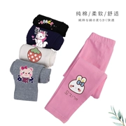 Quần legging bé gái 7 cotton cho bé mùa xuân và mùa thu mỏng phần 4 trẻ em mặc 5 chiếc quần dài hoạt hình 6 thủy triều 3 tuổi