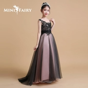 Mô hình trẻ em váy công chúa váy cô gái catwalk showtail váy dài chủ nhỏ trang phục piano - Váy trẻ em