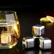Thép không gỉ 304 đá lạnh uống kim loại đá lạnh rượu vang đỏ rượu whisky đá rượu vang đá đá đóng hộp - Rượu vang