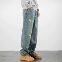 Ctian Ktin Ретро джинсы, штаны, в американском стиле, свободный прямой крой