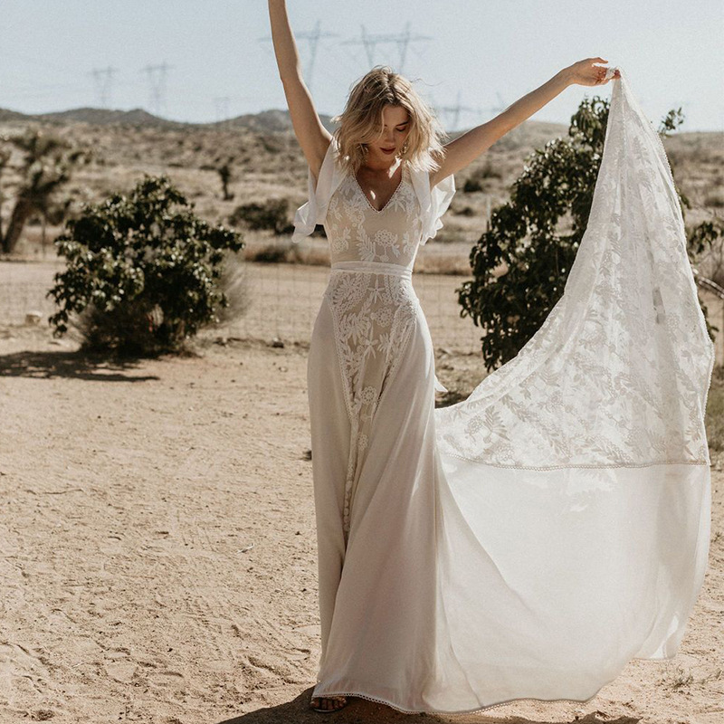 Lace wedding dress, custom made, boho style, wish