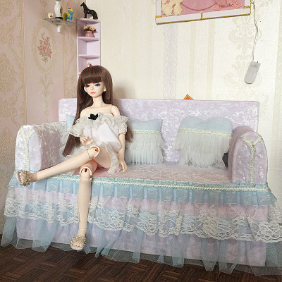 taobao agent BJD doll sofa double chair doll with sofa bed lace princess wind three -pointers to shoot props SD furniture