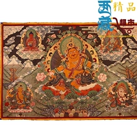 Тибетское древнее искусство и культура сокровище Huangcai God Mineral Mineral Painted Gold Card старая Thangka Home Decoration