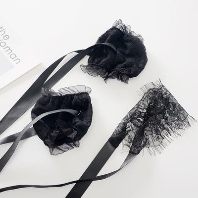 2件包邮 性感睫毛蕾丝睡眠遮光眼罩仿真丝捆绑系带蝴蝶结手环套装-淘宝网