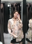 Mùa xuân 2019 quần áo mới của phụ nữ phiên bản hàng đầu Hàn Quốc của nút thắt dài lỏng lẻo in áo khoác dài tay - Áo sơ mi dài tay các kiểu áo sơ mi đẹp