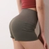 Chín lúa mì một sản phẩm bó sát thể thao quần short nữ chống ánh sáng chạy đào cao eo bụng hip yoga tập thể dục nóng quần - Quần thể thao Quần thể thao