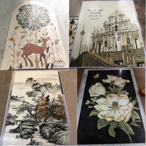 Каменная картина натуральная мраморная мозаичная орфография европейская головоломка