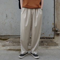 Классические брюки 可乐生活自制秋冬慵懒坠感日系复古直筒宽松九分阔腿休闲西裤男女
